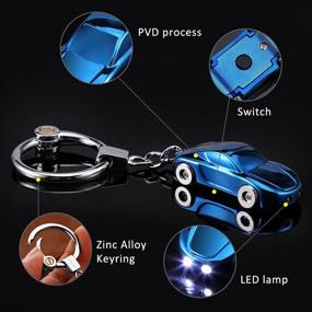 img 2 attached to 🔑 Creative Blue Key Chain Car Keychain Flashlight: 2-in-1 LED Lights for Office, Backpack, Purse Charm – Great Gift for Men or Women