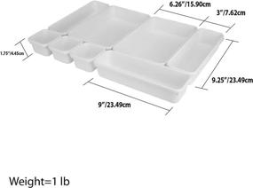 img 1 attached to 🔧 Home Basics 8-Piece Kitchen Drawer Organizer Set for Multi-Purpose Customization - Adjustable, White