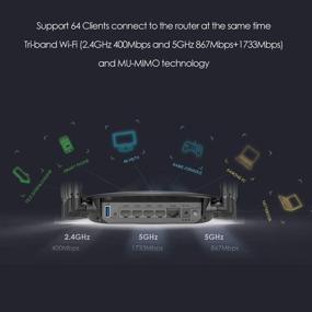 img 2 attached to 📶 WAVLINK AC3000 Tri-Band WLAN Router: Smart Wireless Router with Gigabit Ethernet Ports, High Speed WiFi Range Extender and 4K Streaming/Gaming Capabilities