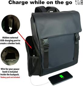 img 2 attached to Leather Backpack Business Charging Resistant Backpacks