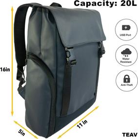 img 3 attached to Leather Backpack Business Charging Resistant Backpacks