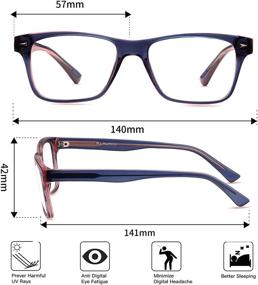 img 1 attached to 👓 Ramlinku Blue Light Blocking Glasses: Stylish Eyewear for Women, Lightweight Frame with Blue Ray Filter for Men, Combat Eyestrain & UV Glare in Computer Gaming