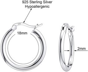 img 2 attached to 👂 Savlano 925 Sterling Silver Round Hoop Earrings: Elegant Accessories for Women, Girls, and Men in Sizes 10MM-25MM