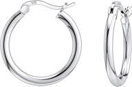 👂 savlano 925 sterling silver round hoop earrings: elegant accessories for women, girls, and men in sizes 10mm-25mm logo