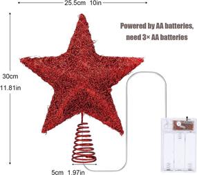 img 2 attached to 🎄 10 Inch Glittering Red Christmas Tree Topper Star - Perfect Indoor Party Home Decoration for Ordinary Size Xmas Tree - LAWOOHO Tree Ornament