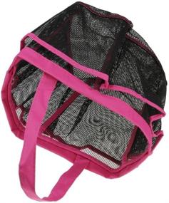 img 1 attached to 🚿 Organize Your Shower Essentials with eoocvt Mesh Shower Caddy: Quick Dry Hanging Toiletry Tote Bag with 8 Pockets in Red