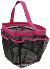 img 3 attached to 🚿 Organize Your Shower Essentials with eoocvt Mesh Shower Caddy: Quick Dry Hanging Toiletry Tote Bag with 8 Pockets in Red