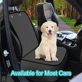 img 2 attached to 🐶 Femuar Pet Front Seat Cover: Waterproof Heavy Duty Dog Car Seat Cover with Anchors, Nonslip Net Backing & Scratchproof - Fits Most Cars, Trucks & SUVs