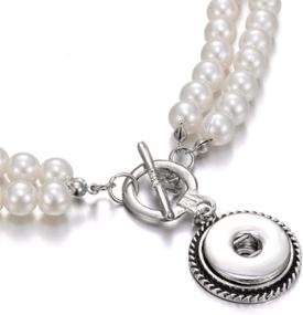 img 2 attached to 💕 Lovglisten Imitation Pearls Snap Necklace with Snap Pendant - Perfect Valentine's Day Gift!