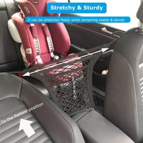 img 1 attached to KITBEST (2 Pack) Car Mesh Organizer: Ultimate 3-Layer Storage Solution for Backseat Kids, Pets & Cargo!