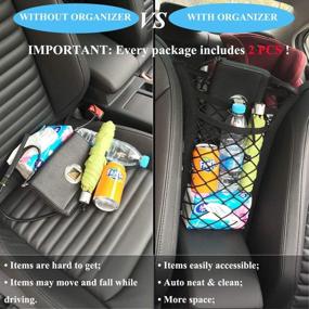img 3 attached to KITBEST (2 Pack) Car Mesh Organizer: Ultimate 3-Layer Storage Solution for Backseat Kids, Pets & Cargo!
