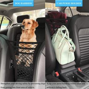 img 2 attached to KITBEST (2 Pack) Car Mesh Organizer: Ultimate 3-Layer Storage Solution for Backseat Kids, Pets & Cargo!