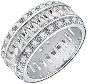 img 4 attached to 💍 Stylish and Sparkling Lavencious 925 Sterling Silver Rhodium Plated Wedding Band with AAA CZ Stones - Sizes 6-10