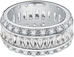 img 3 attached to 💍 Stylish and Sparkling Lavencious 925 Sterling Silver Rhodium Plated Wedding Band with AAA CZ Stones - Sizes 6-10