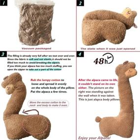 img 3 attached to Hofun4U Llama Body Pillow - Giant Alpaca Plush Long Body Pillow with Fluffy Stuffed Animal Design - Cuddly Alpaca Long Pillow for Christmas Birthday Gift - Perfect for Adults, Kids, Girls, Boys - 39 Inches, White