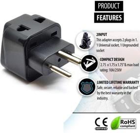 img 2 attached to 🔌 OREI WP-J-GN Universal Type J Plug Adapter for Switzerland - 2 in 1 Swiss Power Converter