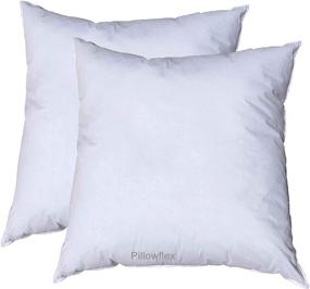 img 4 attached to 🛏️ Set of 2 Pillowflex 15x15 Pillow Form Inserts - Premium Polyester Filled, Machine Washable, Square Throw Pillows Made in USA