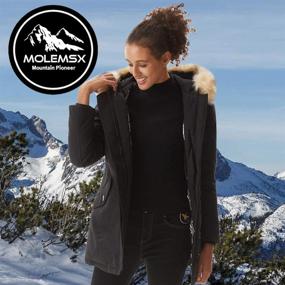 img 2 attached to 🧥 Molemsx Women's Duck Down Long Parka Winter Jacket: Stay Warm in Style with Fur Hood Puffer Coat