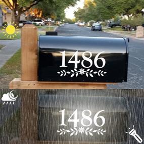 img 3 attached to 🌸 Rustic Flower Style Reflective Mailbox Numbers - White Vinyl Die Cut Decal for Farmhouse Decor, 3 Set