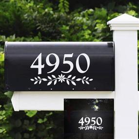 img 4 attached to 🌸 Rustic Flower Style Reflective Mailbox Numbers - White Vinyl Die Cut Decal for Farmhouse Decor, 3 Set