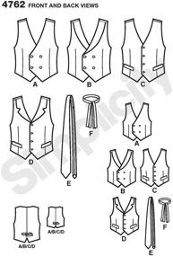 img 2 attached to Простота 4762 Выкройка жилета и галстука для мужчин и мальчиков, размер A (S-XL): без усилий стиль для каждого джентльмена