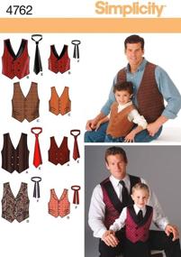 img 3 attached to Простота 4762 Выкройка жилета и галстука для мужчин и мальчиков, размер A (S-XL): без усилий стиль для каждого джентльмена