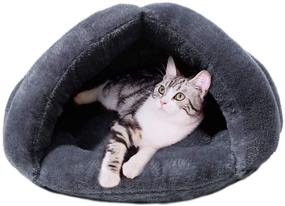 img 3 attached to 🐾 Cozy Cave Bed for Small Dogs and Cats - Self-Warming, Fleece-Lined & Perfect for Indoor Use