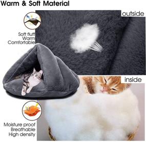 img 1 attached to 🐾 Cozy Cave Bed for Small Dogs and Cats - Self-Warming, Fleece-Lined & Perfect for Indoor Use