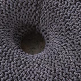 img 1 attached to Truda Knitted Cotton Donut Beige Home Decor for Poufs