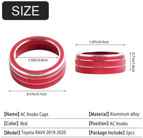 img 2 attached to Наклейки для декора AC-регуляторов воздушного кондиционера для автомобиля Toyota RAV4 2020 2021 – наклейки с цифрами температуры, накладки на ручки – алюминиевый сплав, красный, набор из 2 шт., идеально для мужчин и женщин.