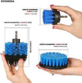 img 1 attached to 🧽 6 Inch Extendable Drill Brush Cleaning Kit with Stiff Bristles and Medium Blue Scrub Pads - Heavy Duty