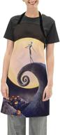 msguide nightmare before christmas bib apron for men and women - funny and cute kitchen cooking apron with no pocket, black логотип
