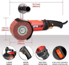 img 3 attached to 🛠️ 110V SPTA 1200W Бурение Полировочная машина с 2 шт. Нетканые шлифовальные круги для полировщика / шлифовального станка металлические, нержавеющей стали полировка (#80, #240)