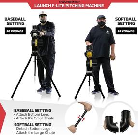 img 1 attached to 💥 PowerNet Launch F-lite 2021: Variable Speed Baseball and Softball Pitching Machine - Simulated 40-90 MPH Throws, Consistent Strikes, Adjustable Height