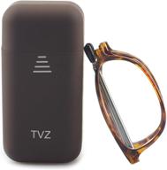 👓 blue light blocking folding reading glasses with spring hinge design for men and women - tvz 6096 logo