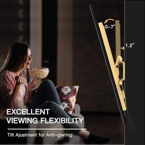 img 3 attached to 📺 Tilting TV Wall Mount Bracket Low Profile for 23-55 Inch LED, LCD, OLED, Plasma Flat Screen TVs - VESA 400x400mm, 115lbs Weight Capacity by PERLESMITH - Gold PSMTK1G