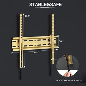 img 2 attached to 📺 Tilting TV Wall Mount Bracket Low Profile for 23-55 Inch LED, LCD, OLED, Plasma Flat Screen TVs - VESA 400x400mm, 115lbs Weight Capacity by PERLESMITH - Gold PSMTK1G