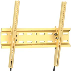 img 4 attached to 📺 Tilting TV Wall Mount Bracket Low Profile for 23-55 Inch LED, LCD, OLED, Plasma Flat Screen TVs - VESA 400x400mm, 115lbs Weight Capacity by PERLESMITH - Gold PSMTK1G