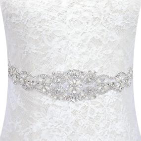 img 4 attached to 💎 Pardecor Rhinestone Applique Bridal Sash Belt - Wedding Accessories Crystal Belt for Brides Crystal Sash Belt for Wedding Dresses