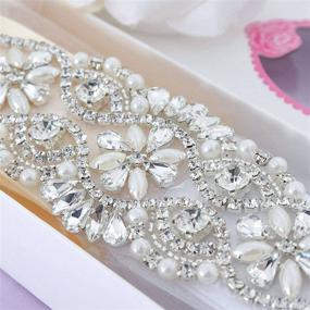 img 2 attached to 💎 Pardecor Rhinestone Applique Bridal Sash Belt - Wedding Accessories Crystal Belt for Brides Crystal Sash Belt for Wedding Dresses