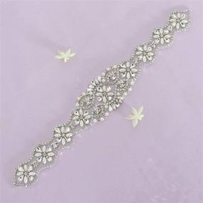 img 3 attached to 💎 Pardecor Rhinestone Applique Bridal Sash Belt - Wedding Accessories Crystal Belt for Brides Crystal Sash Belt for Wedding Dresses