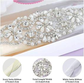 img 1 attached to 💎 Pardecor Rhinestone Applique Bridal Sash Belt - Wedding Accessories Crystal Belt for Brides Crystal Sash Belt for Wedding Dresses