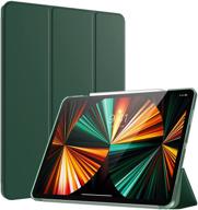 📱 timovo slim lightweight translucent frosted hard back case for new ipad pro 12.9 inch 2021 (5th gen), with auto wake/sleep, midnight green - supports 2nd gen apple pencil charging logo