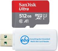 motorola phone compatible sandisk ultra 512gb micro sd card (sdsquar-512g-gn6mn) - works with moto g fast, moto g stylus, moto g8 power lite - bundle with 1 everything but stromboli microsdxc memory card reader logo