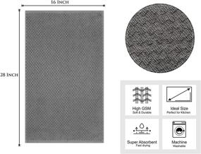 img 3 attached to 🧺 Highly Absorbent 8-Pack Euro Cafe Waffle Weave Terry Kitchen Towels by Cotton Craft - 16x28 Inches - Charcoal - 420 GSM Quality - Low Lint - Multi Purpose