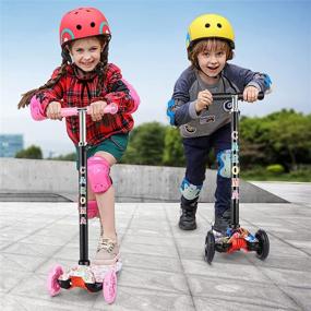 img 3 attached to 🛴 CAROMA Scooter for Kids: 3-Wheel Toddler Scooter with Adjustable Height, Foldable Design, and LED Light-Up Wheels - Perfect Gift for Boys & Girls Ages 3-12