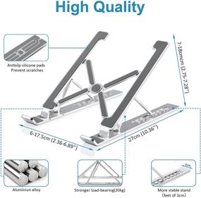 img 2 attached to 📲 Nestns Laptop Stand for Desk - Adjustable Aluminum Ergonomic Foldable Portable Monitor Stand for 10-18 Inch Laptops, Compatible with MacBook, iPad, HP, Dell, and More - 7 Angles Tablet Stand