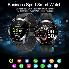 img 3 attached to 📱 Versatile Smart Watch for Android and iOS Phones: Call & Text, 8 Sport Modes, Bluetooth, Real-Time Fitness Monitoring, Music Storage, Waterproof - Ideal for Men and Women