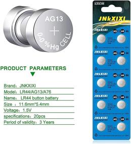 img 3 attached to 🔋 20 Пачка батарей LR44 LR 44b L1154c AG13 SR44 A76 357 303 1154 1,5 Вольт: Надежный набор кнопочных монетных батарей от JNKXIXI