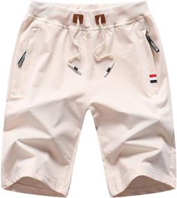 img 4 attached to Boys' Classic Drawstring Elastic Shorts with Pockets - Perfect for Summer